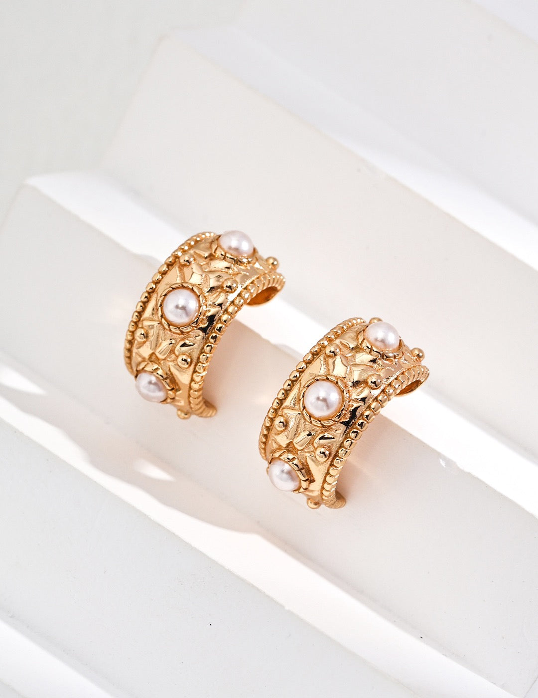 S925 silver vintage bead earrings