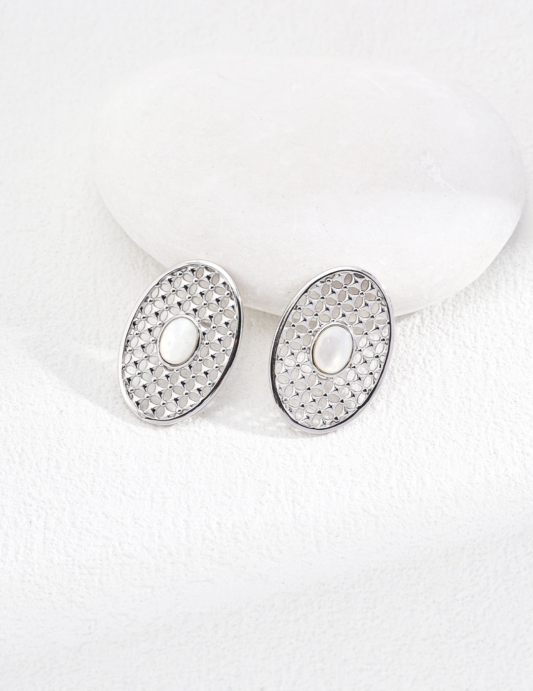 Sterling silver shell earrings