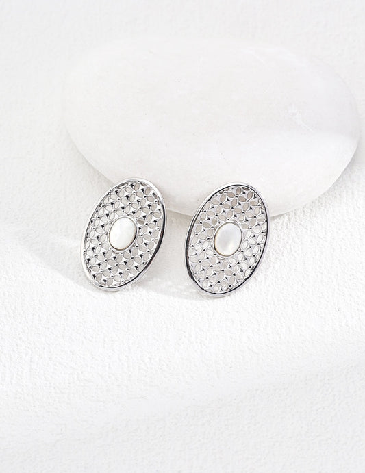 Sterling silver shell earrings
